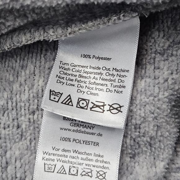 Eddie Bauer Quarter Zip Sweater Large Stone Gray Pullover Radiator Mock Neck - Picture 7 of 10